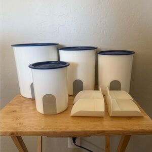 Tupperware Modular 4-Canister Set w/Scoops | Vintage Tupperware Storage
